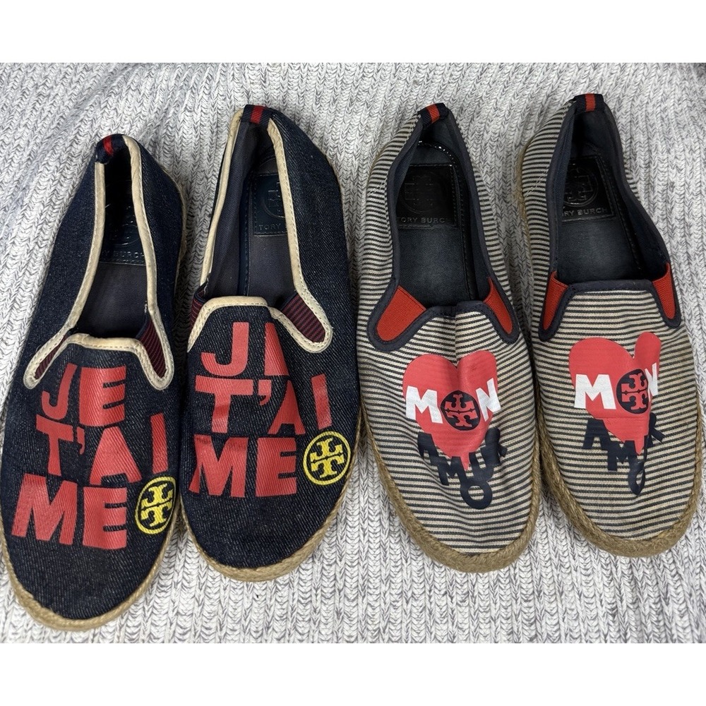Tory Burch Shoes Womens Flats Size 6 ‎ Je T'aime Espadrille LOT 2